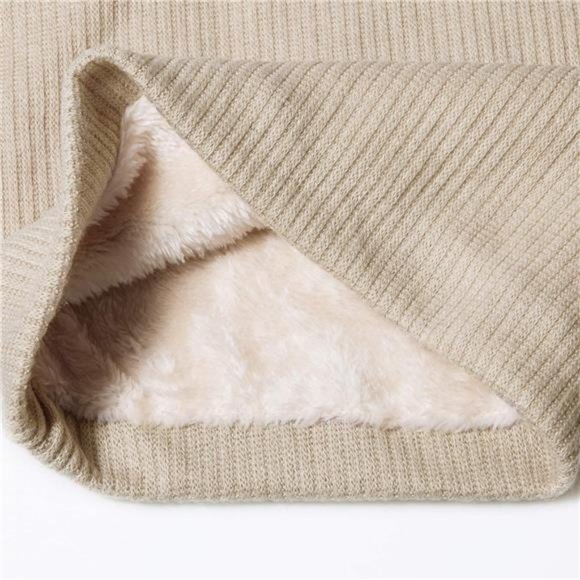 Infinity Scarf Winter Double-Layer Neck Warmer Knit Fleece Lined - Picture 2 of 5